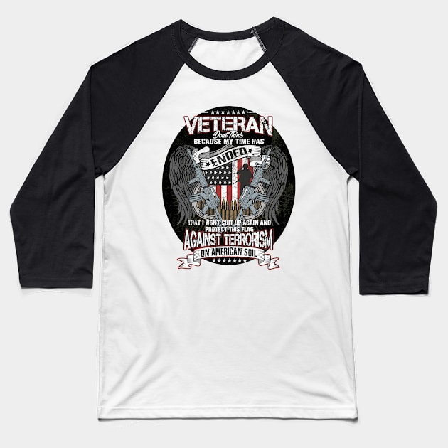 Veteran Protect This Flag Against Terrorism on American Soil Baseball T-Shirt by IconicTee